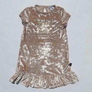 DKNY Girls 4T Dress Sequence Beige barely used